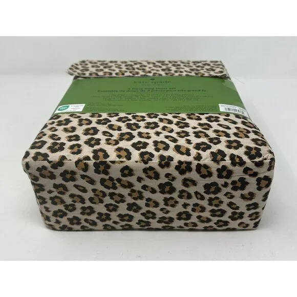 KATE SPADE LEOPARD FLORAL Animal Print Cotton KING 4 Piece Sheet Set NIB NEW - Picture 7 of 7